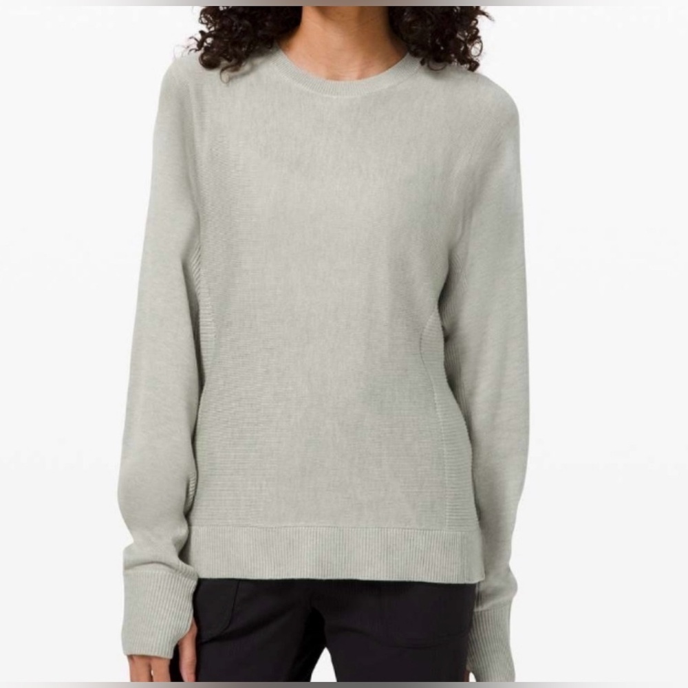 Lululemon Cashlu Knit Pullover in Heathered Green Fern